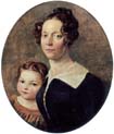 wife of the artist with their daughter elisabeth